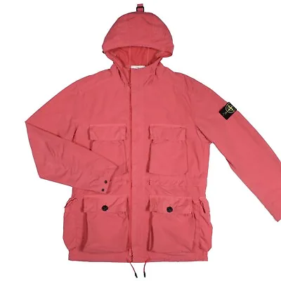 Large Stone Island Coral Pink David Tela Light-TC Jacket Coat Liam Gallagher • £950