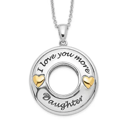 Sentimental Expressions Silver Gold-plated Antique CZ I Love You More Daughter 1 • $110.67