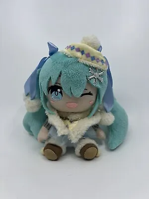 Taito Vocaloid Hatsune Miku Winter Snowflake Winking 6” Stuffed Plush Doll • $17.89