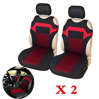 Four Seasons Universal T-Shirt Design Seat Covers Red For Car SUV 2 Front Seats • £19.32