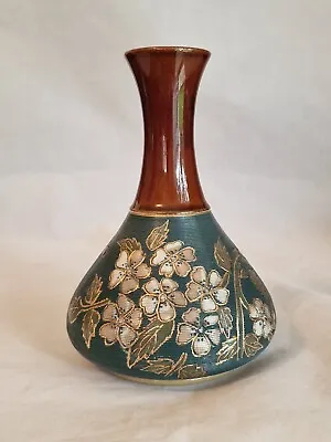£19.75 • Buy Vintage Lovatt, Langley Mill, Vase 5659 With Blossom Decoration On Green Ribbed.