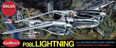Guillow's Lockheed P-38 Lightning Balsa Wood Model Airplane Kit WWII  GUI-2001 • $185.99
