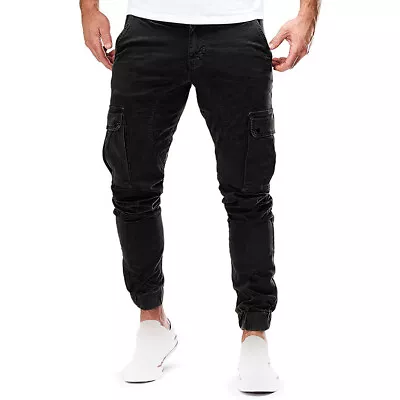 Mens Cargo Combat Stretch Trouser Heavy Duty Regular-Fit Multi-Pockets Work Pant • $25.89