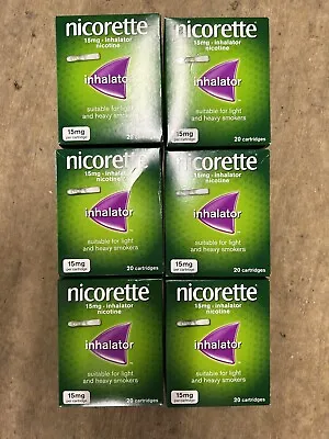 £56.86 • Buy 6x Nicorette Inhalator 15 Mg 20 Cartridges 120 In Total Exp 11-2025
