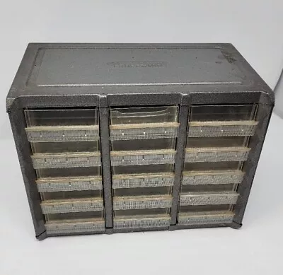 Vintage Craftsman Metal 15 Drawer Parts Organizer Cabinet Plastic Drawers • $38.95