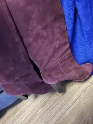 £5 • Buy Purple/ Burgundy Suede Boots Size 6 