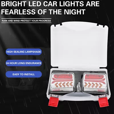 Wireless Led Rear Tail Lights Battery Operated USB Magnetic Tow Towing Trailer • $66.99