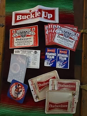 Assorted Budweiser Collectibles Buckle Up Fishing Bud Man Patches Bud Ice  More • $5.99