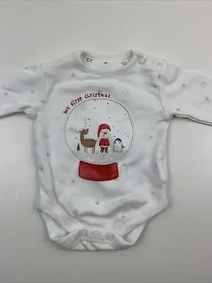 My First Christmas Long Sleeve Vest Up To 1 Month Newborn  • £3