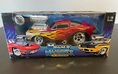 Muscle Machines 66 Mustang With Flames Steel Braided Fuel Lines 1:18  • $149.99