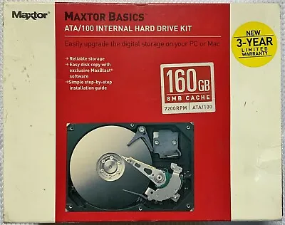 MAXTOR Basics  ATA/100  Internal  Hard Drive Kit  160 GB  8MB Great Condition!! • $17.25