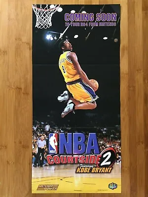 1999 Official Kobe Bryant NBA Courtside 2 N64 Nintendo Power Poster Authentic • $39.74