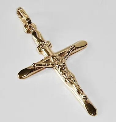 9ct Yellow Gold Crucifix Cross Pendant ~ Brand New • £53.95