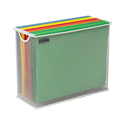 White Network Collection Vertical File Organizer Metal Mesh 12.25  X 5.5  X 10  • $14.03