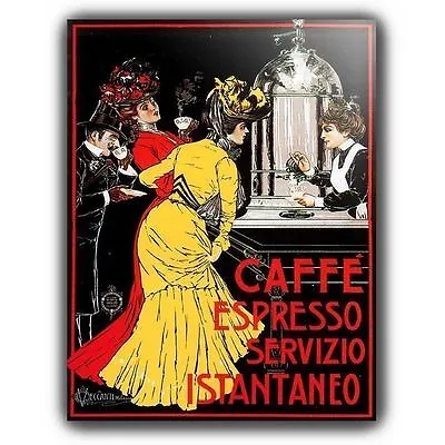 CAFFE CAFE ESPRESSO FRENCH Vintage Retro Advert SIGN METAL PLAQUE Poster • £4.45