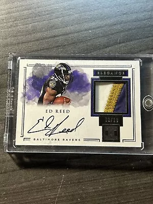 2017 Panini Impeccable Ed Reed Elegance Patch Auto /10 Game-used Patch • $399.99