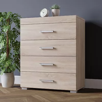 Chest Of 4 Drawers In Sonoma Oak Effect Bedroom Furniture Modern * BRAND NEW * • £65.95