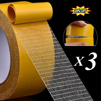 Super Strong Adhesive Double-sided Gauze Fiber Mesh Tape Waterproof Removable • $8.99