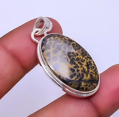 Honey Dendritic Opal - Mexico Gemstone 925 Sterling Silver Pendant 1.76  P7 • $22.80