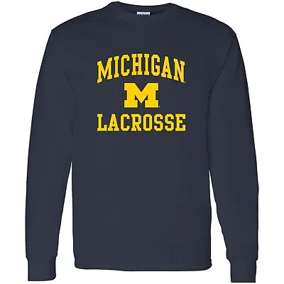 Michigan Wolverines Arch Logo Lacrosse Long Sleeve T-Shirt - Navy • $29.99