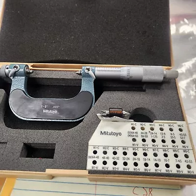 MITUTOYO 1-2  THREAD MICROMETER 126-138  W/ 1 Set Of Anvils EXC COND. • $450