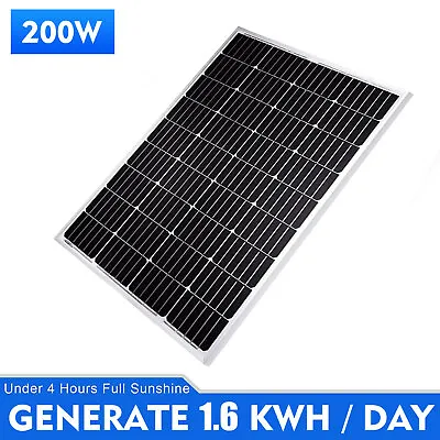 200W Watt Mono Solar Panel 12V Charging Off-Grid Battery Power RV Home Boat Camp • $144.44