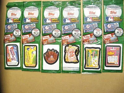 6 Wacky Packages Major League Baseball Jumbo Rack Packs 24 Cards Ea + Exclusive • $22.95