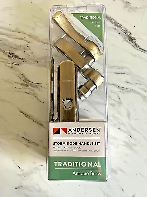 Anderson Traditional Antique Brass Storm Door Handle Set With Deadbolt Lock • $55