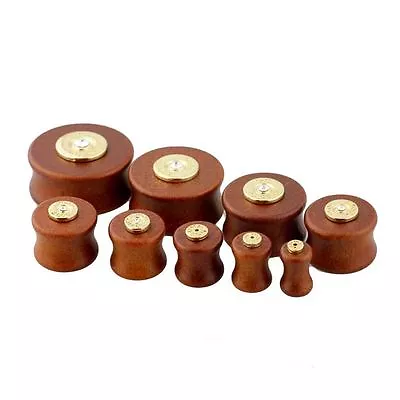 PAIR-Wood W/Colt 45 Bullet Saddle Flare Ear Plugs 08mm/0 Gauge Body Jewelry • $8.99