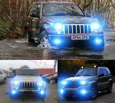 For Jeep Liberty 2002-07 8000K LED Headlight Hi/Lo+Fog Lights Bulbs 9007 9145 4x • $31.31