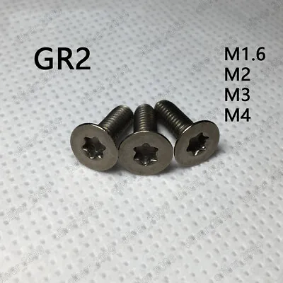 M1.6 M2 M3 M4 Titanium GR2 Torx Socket Countersunk Flat Head Screws ISO14581 • $12.71