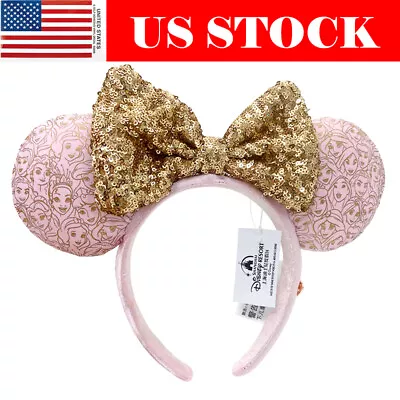 Minnie Mouse Ears 100th Disney- Gold Bow Headband For Women Girl Causal Hairband • $18.71