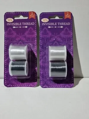 Invisible Sewing Threads 2 Packs 2x Clear & 2x  Grey 200m Per Reel • £6.99