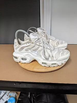 Nike TNs Womens Size 6.5 Triple White Rare Air Max Plus Shoes Trainers • $60