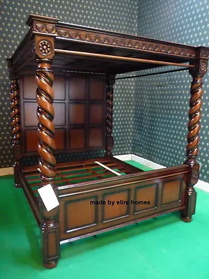 £6000 • Buy 82 X60   Shadow Finish Four Poster Canopy Tudor Style Mansion Bed