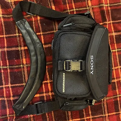 Sony Handycam HI8 Camcorder Black Carrying Case Bag W/ Shoulder Strap BAG ONLY • $22.99