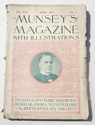 1897 Munsey Magazine April TONS OF ADS Good- Grade Monthly Quack Products • $24.90
