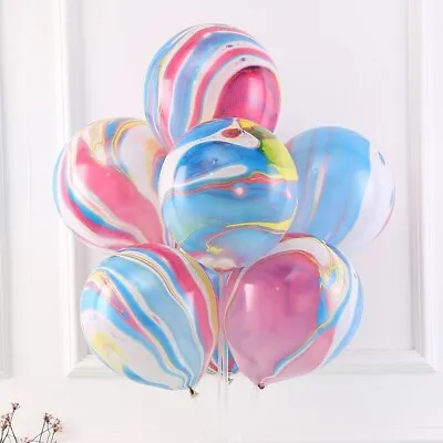 Marble Balloons 12  Agate Helium Air Birthday Wedding Baby Shower Party Decor UK • £2.49