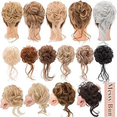 Messy Bun Hair Piece Scrunchie Updo Curly Wrap On Hair Extensions Real As Human • $10.90