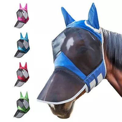 Anti-mosquito Horse Full Face Protection Breathable Mesh Mask With Nasal Cover • £7.99