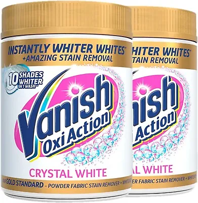 2 X Vanish Oxi Action Stain Remover Powder 470g Crystal White • £11.99