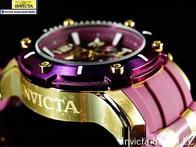 Invicta Men's 52mm PRO DIVER SCUBA Chronograph PURPLE DIAL Purple/Gold SS Watch • $69.99