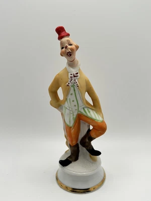 $9.90 • Buy Clown Figurine On Platform 6 1/4”  Mann Taiwan Orange Yellow Top Hat Vintage
