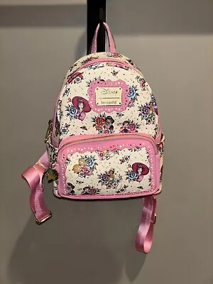 Disney X Loungefly Disney Princess Floral Mini Backpack Jasmine Aurora Mulan Etc • $65