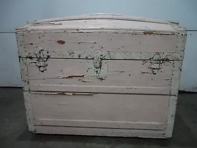 Antique Victorian Vintage Unique Humpback Dome Steamer Trunk Chest • $65