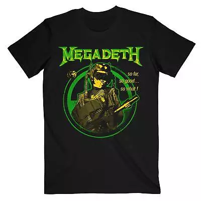Megadeth So Far So Good So What Hi-Contrast Black T-Shirt NEW OFFICIAL • £16.39