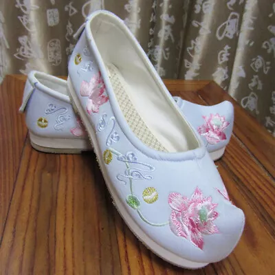 Cosplay Costume Shoes Women Adult Korean Traditional Hanbok Footwear Embroidered • $33.18