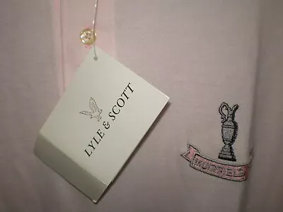 NEW Lyle Scott MUIRFIELD Golf Club Pale Pink Polo Shirt L Lg Chest 44' DEADSTOCK • $149.99