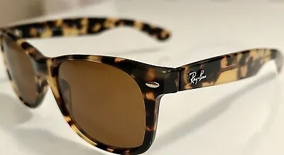 Ray-Ban RB2132 New Wayfarer Clear Gradient Brown Sunglasses RayBan + Case • $89.97