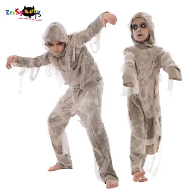 Kids Egyptian Mummy Costume For Boys Or Girls Halloween Book Week Fancy Dress • £25.79